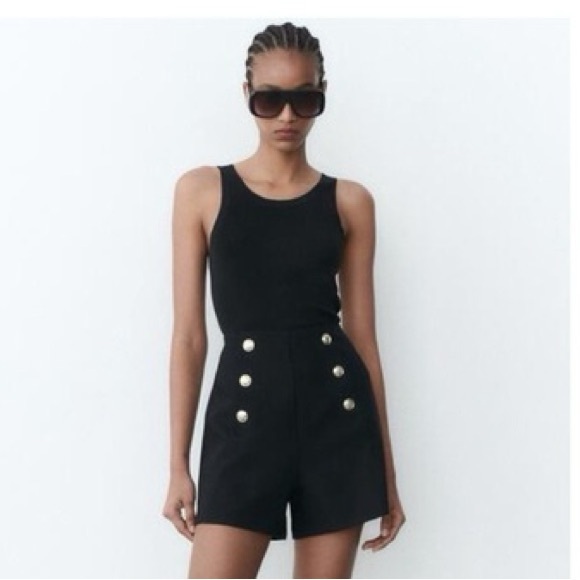 Zara Black High Waist Women's Shorts - Picture 3 of 6